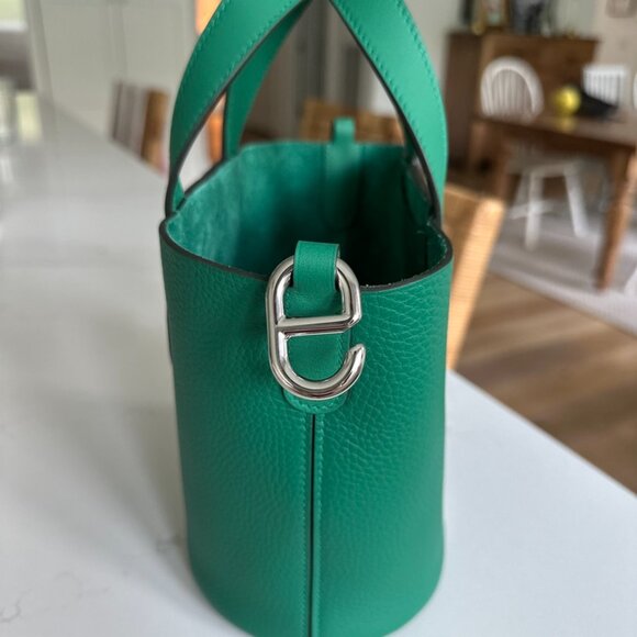 Hermès In the Loop 18 Vert Vertigo Handbag Clemence NEW w Receipt, Authentic - Picture 3 of 16